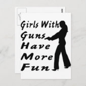 銃を持つ女の子のおもしろい ポストカード (正面/裏面)