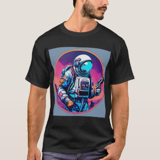 銃を持つ宇宙飛行士：宇宙戦士Tシャツ Tシャツ