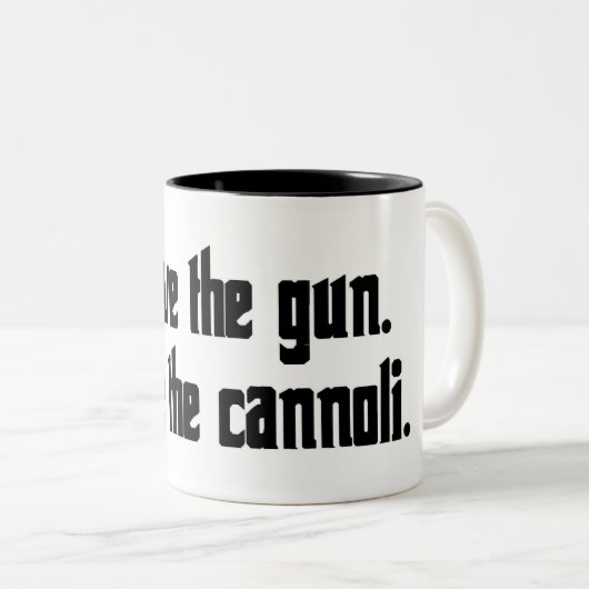 銃を残して下さい。 cannoli.を取って下さい ツートーンマグカップ (正面右)