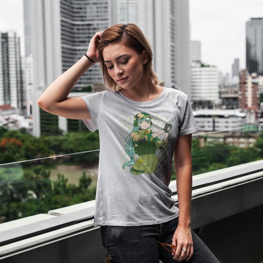 銃アニメを持つ陸軍女子 Tシャツ