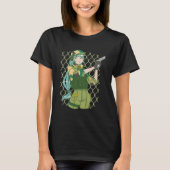 銃アニメを持つ陸軍女子 Tシャツ (正面)