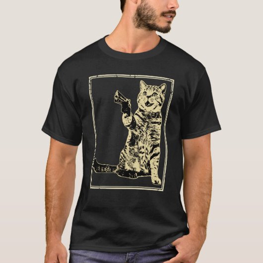 銃キティ猫 Tシャツ (正面)