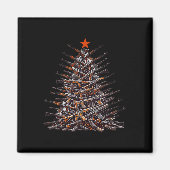 銃クリスマスツリーおもしろいクリスマス2024銃のためのギフト マグネット (正面)