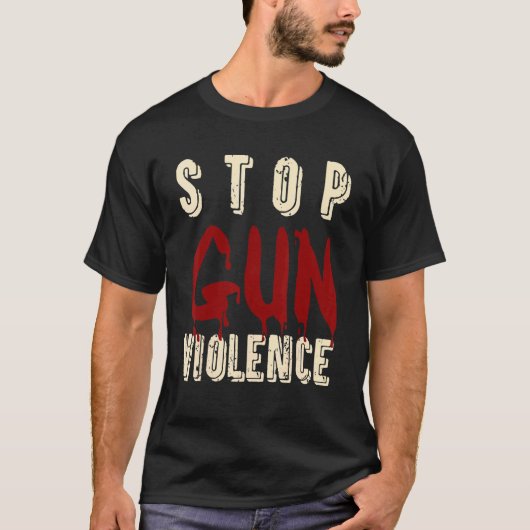 銃ストップの暴力はもう沈黙を許さない Tシャツ (正面)