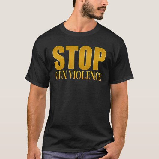 銃ストップ暴力が銃の暴力を止めないこと Tシャツ (正面)