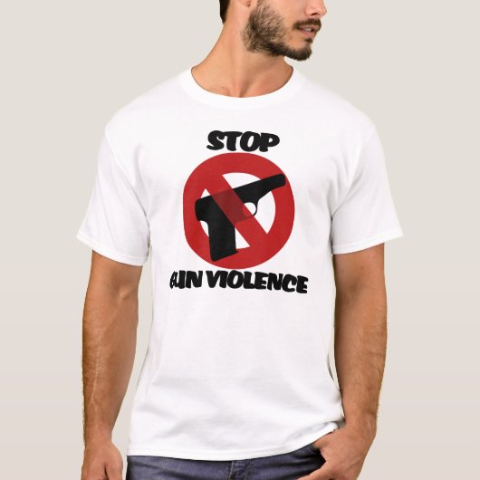 銃ストップ暴力 Tシャツ (正面)