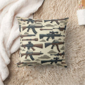 銃パターン クッション (ブランケット)