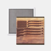 銃ライフル旗の木 マグネット (正面/裏面)