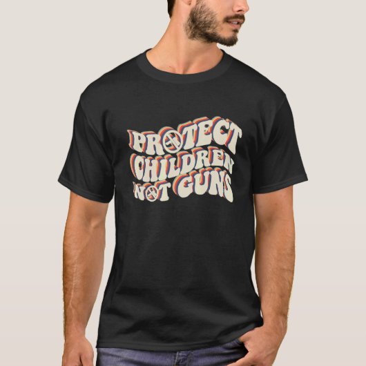 銃保護を持たない子供が銃の暴力衣服または Tシャツ (正面)