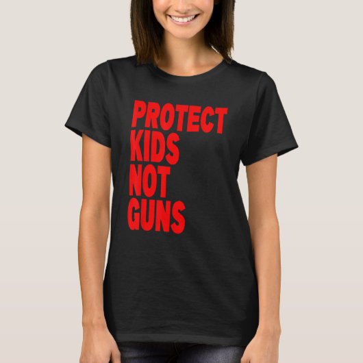 銃保護暴力の無い子供のアンチビオストップレン Tシャツ (正面)