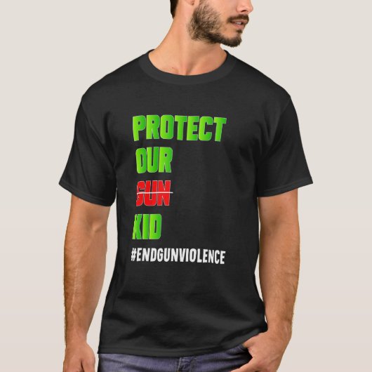 銃保護銃の子供は銃の暴力ではない Tシャツ (正面)