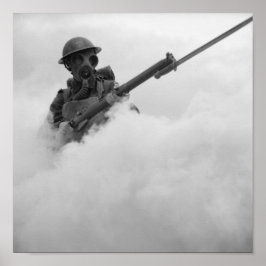 銃剣ライフル付きガスマスク兵士 – 1941 ポスター