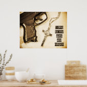 銃及び宗教 ポスター (キッチン)