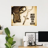 銃及び宗教 ポスター (ホームオフィス)