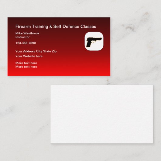 銃器と自衛の授業 名刺 (正面/裏面)
