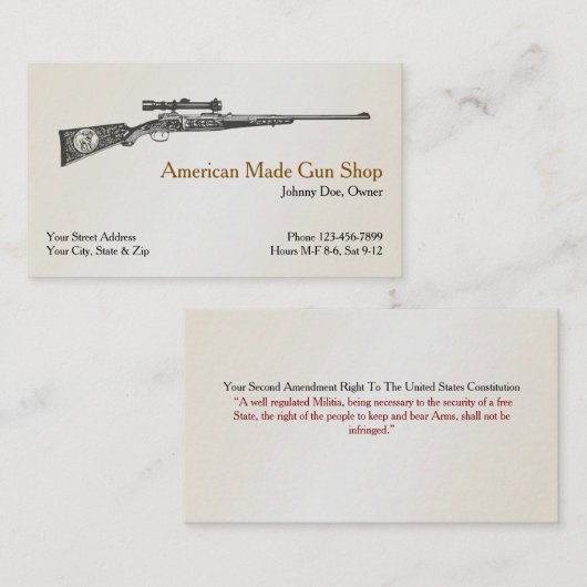 銃器兵器販売業者名刺 名刺 (正面/裏面)