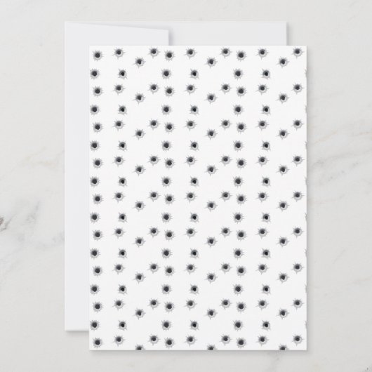 銃弾おもしろい穴警察官の退職 招待状 (裏面)