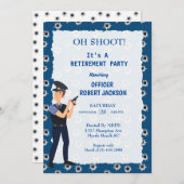 銃弾おもしろい穴警察官の退職 招待状 (正面/裏面)