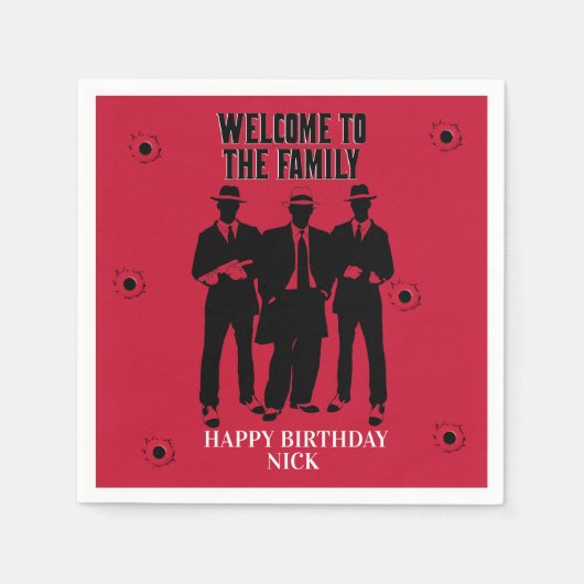 銃弾とギャングスターズパーティーナプキン スタンダードカクテルナプキン (正面)