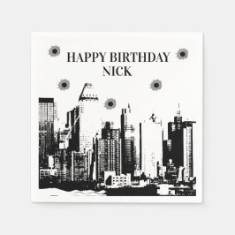 銃弾とギャングスターズパーティーナプキン スタンダードカクテルナプキン