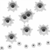 銃弾穴機関銃のビニールステッカー シール (正面)