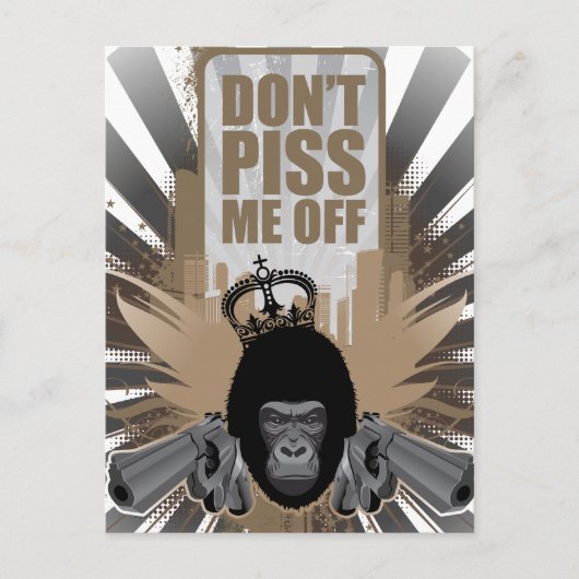銃怒付きサル ポストカード (正面)