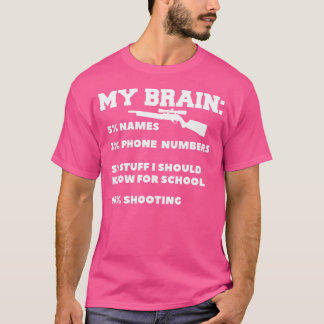 銃愛好家のための脳射撃 Tシャツ