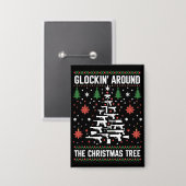 銃愛好家のための面白い銃のダサ可愛いクリスマスセーター 缶バッジ (正面/裏面)