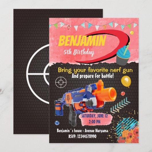 銃戦争招待状 招待状 (正面/裏面)