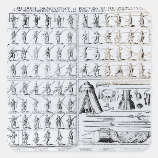 銃撃手と槍兵の姿勢 スクエアシール (正面)