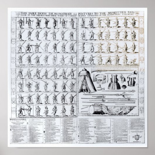 銃撃手と槍兵の姿勢 ポスター (正面)