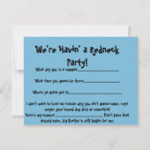 銃撃音のレッドネックパーティー警告看板 招待状 (裏面)