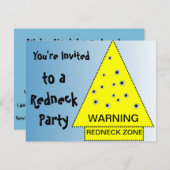 銃撃音付レッドネック・パーティー警告看板 招待状 (正面/裏面)