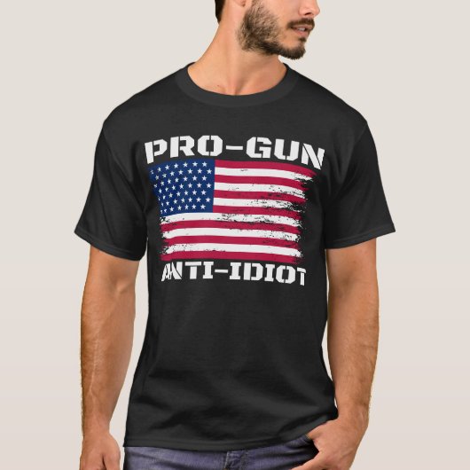 銃擁護派の反馬鹿 Tシャツ (正面)