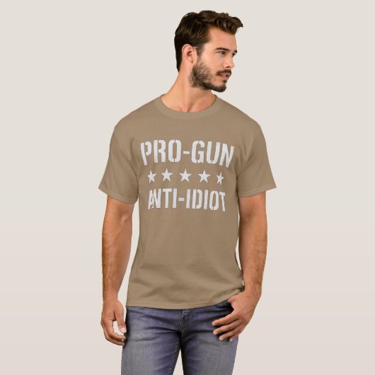 銃支持 反頭の悪い人 Tシャツ (正面フル)