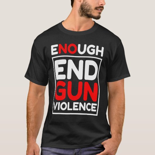 銃暴力に終止符を 打ちましょう 銃器暴力啓発 Tシャツ (正面)
