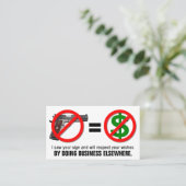 "銃無しお金無し"のミズーリCCWの名刺(1L) 名刺 (スタンド正面)