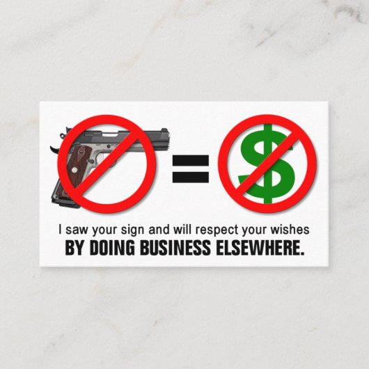 "銃無しお金無し"のミズーリCCWの名刺(1L) 名刺 (正面)