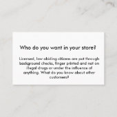 銃無しお金無し! 名刺 (裏面)