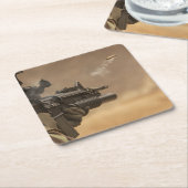 銃発射シェル スクエアペーパーコースター (アングル)