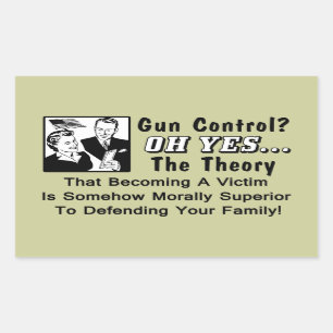 銃砲規制か。 犠牲者の理論! 長方形シール