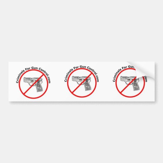 銃砲規制のロゴのための犯罪者 バンパーステッカー (正面)