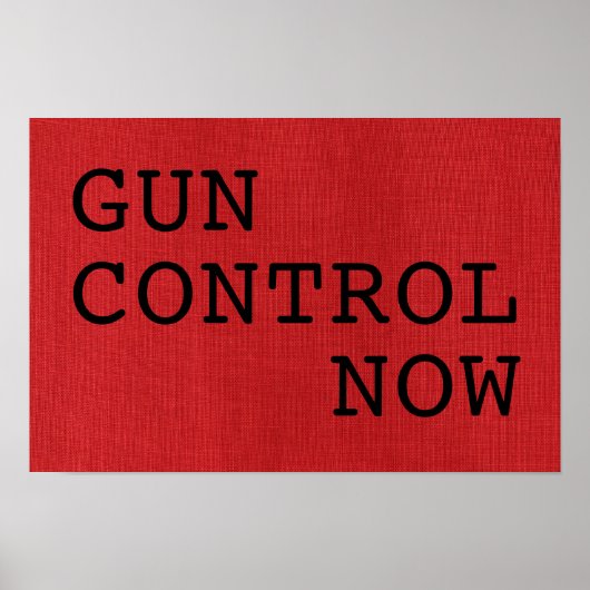 銃規制は今赤いリネンの写真抗議サイン ポスター (正面)