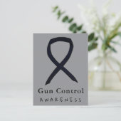 銃規制啓発 黒リボンポストカード ポストカード (スタンド正面)