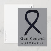 銃規制啓発 黒リボンポストカード ポストカード (正面/裏面)