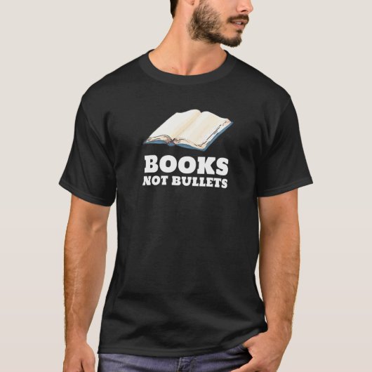 銃規制改革を支援する Books Not Bullets Tシャツ (正面)
