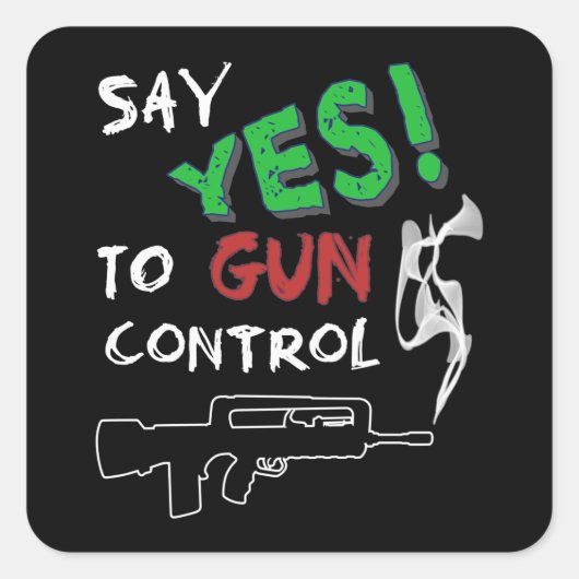 銃規制yes スクエアシール (正面)