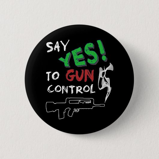 銃規制yes 缶バッジ (正面)