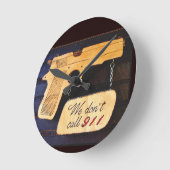 銃 ラウンド壁時計 (傾斜)