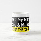 銃、自由およびお金 コーヒーマグカップ (中央)